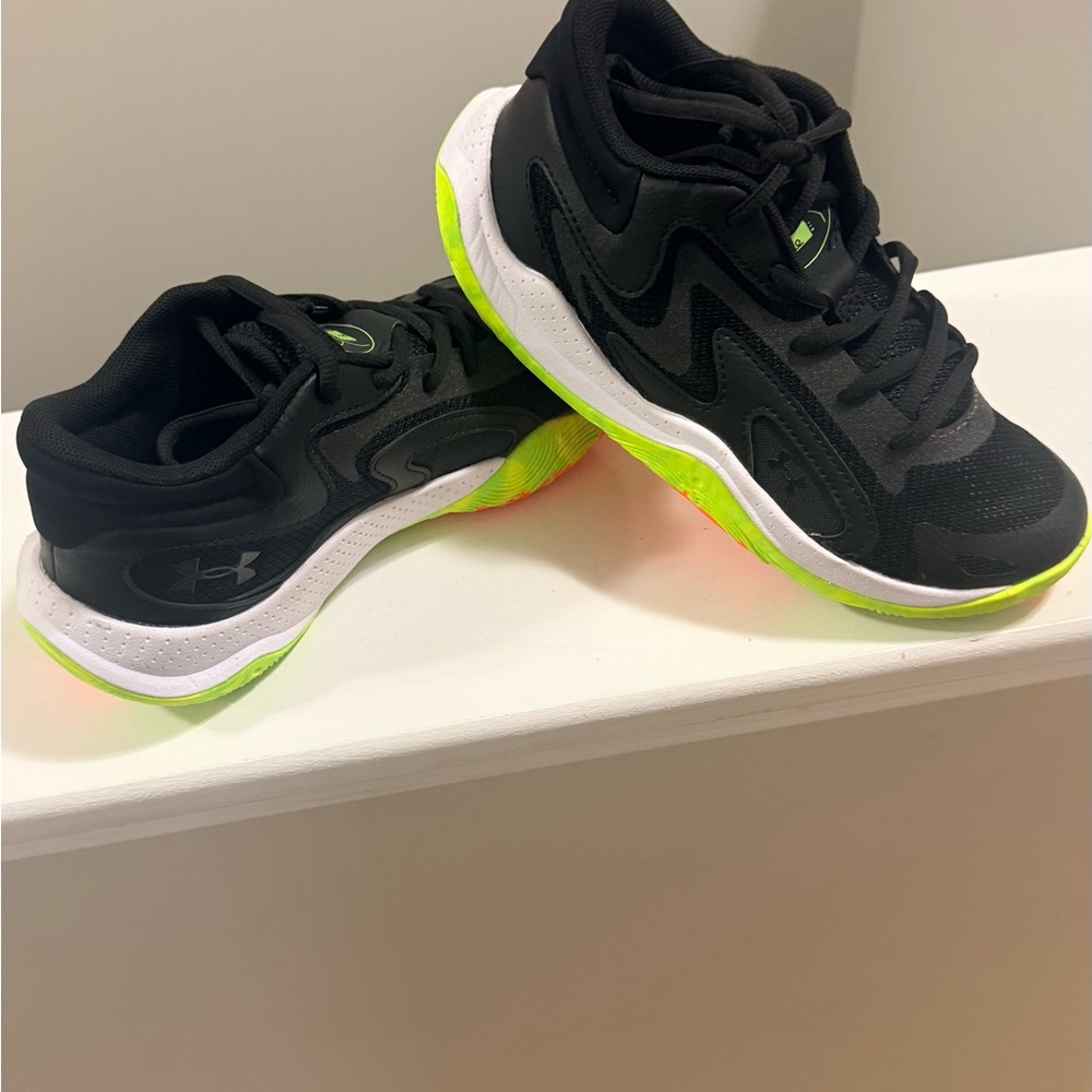 Under Armour Black and Neon Green Men's Athletic Sneakers